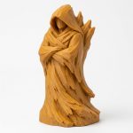 Wood-Carved Driftwood Form Collectible Figurine in Ochre Yellow Finish - 3D Printed in Canada (Ochre Yellow)
