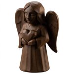 Wood Carved Angel of Everlasting Love Figurine in Black Walnut Finish - 3D Printed in Canada (Black Walnut)