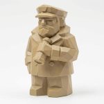 Wood Carved-Like Captain Figurine - Unique Desk Decor for Adults 3D Printed in Canada - 3D Printed in Canada (Classic Birch)