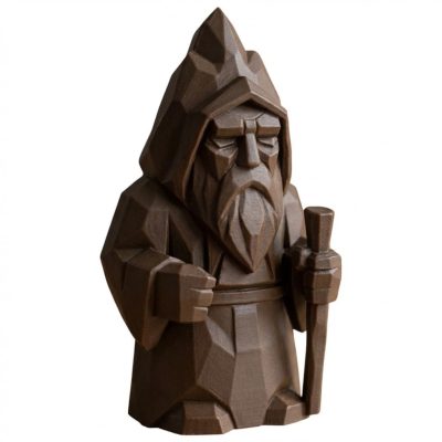 Wood Carved Mountain Spirit Figurine in Black Walnut Finish - 3D Printed in Canada (Black Walnut)