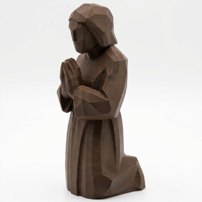 Wood Carved Praying Hands Figure in Black Walnut Finish - 3D Printed in Canada (Black Walnut)