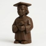 Wood Carved-Like Proud Graduate Figurine in Black Walnut Finish - 3D Printed in Canada (Black Walnut)