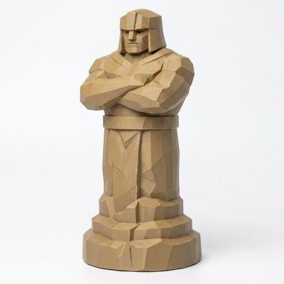 Wood Carved-Like Pillar of Strength Figurine - Unique Desk Decor for Adults 3D Printed in Canada - 3D Printed in Canada (Classic Birch)