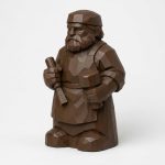 Wood Carved Craftsperson Collectible Figurine in Black Walnut Finish - 3D Printed in Canada (Black Walnut)