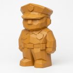 Wood Carved Police Officer Collectible Figurine in Ochre Yellow Finish - 3D Printed in Canada (Ochre Yellow)