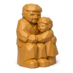 Wood Carved Grandparent and Collectible Figurine in Ochre Yellow Finish - 3D Printed in Canada (Ochre Yellow)