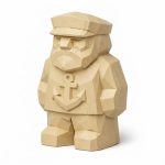Wood Carved Anchor Collectible Figurine in White Oak Finish - 3D Printed in Canada (White Oak)