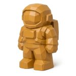Wood-Carved-Like Astronaut Collectible Figurine - Unique Desk Decor for Adults – 3D Printed in Canada - 3D Printed in Canada (Ochre Yellow) — 3D Printed Wood Carved by 3DCentral