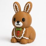 Gingerbread Bunny Collectible Figurine - Unique Desk Decor for Adults – 3D Printed in Canada