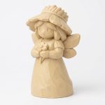 Wood Carved Field Fairy Collectible Figurine in White Oak Finish - 3D Printed in Canada (White Oak)