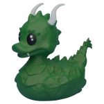 Horned Dragon Duck Collectible Figurine - Striking Green Fantasy Decor for Unique Gifts and Desk Displays - 3D Printed in Canada