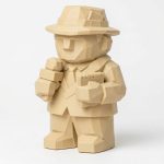 Wood Carved-Like Journalist Figurine - Unique Desk Decor for Adults – 3D Printed in Canada - 3D Printed in Canada (White Oak)