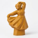 Wood-Carved Dancer Collectible Figurine in Ochre Yellow Finish - 3D Printed in Canada (Ochre Yellow)