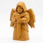 Wood Carved Guardian Spirit Collectible Figurine in Ochre Yellow Finish - 3D Printed in Canada (Ochre Yellow)