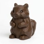 Wood Carved-Like Chipmunk Figurine - Unique Desk Decor for Adults – 3D Printed in Canada - 3D Printed in Canada (Black Walnut)