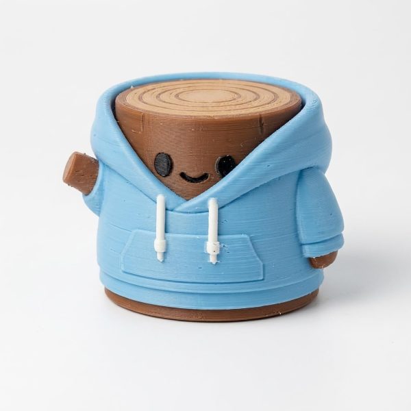 Oversized Hoodie Tree Stump Figurine