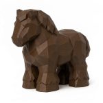 Wood Carved-Like Clydesdale Figurine - Unique Desk Decor for Adults – 3D Printed in Canada - 3D Printed in Canada (Black Walnut)