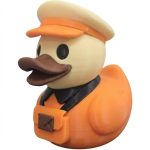 Postman Duck Figurine - Funny Mail Carrier Desk Decor - Unique Gift for Adults - 3D Printed in Canada (Sunset Orange)
