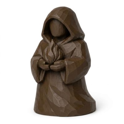 Wood Carved-Like Inner Light Figurine in Black Walnut Finish - 3D Printed in Canada (Black Walnut)
