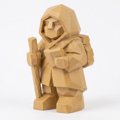 Wood Carved-Like Pathfinder Figurine - Unique Desk Decor for Adults 3D Printed in Canada - 3D Printed in Canada (Classic Birch)