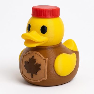 Maple Syrup Bottle Duck Collectible Figurine - Unique Desk Decor for Adults – 3D Printed in Canada