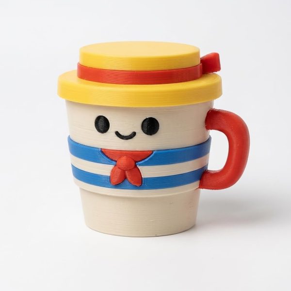 Figurine gondolier sur tasse de café