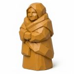 Wood Carved Enduring Spirit Collectible Figurine in Ochre Yellow Finish - 3D Printed in Canada (Ochre Yellow)