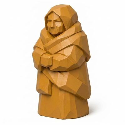 Wood Carved Enduring Spirit Collectible Figurine in Ochre Yellow Finish - 3D Printed in Canada (Ochre Yellow)