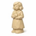 Wood Carved-Like Anne Frank Figurine - Unique Desk Decor for Adults – 3D Printed in Canada - 3D Printed in Canada (White Oak)