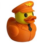 Pilot Duck Collectible Figurine - Brightly Colored Aviation Desk Decor for Unique Gift or Display - 3D Printed in Canada