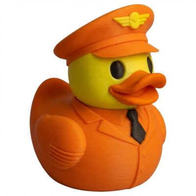 Pilot Duck Collectible Figurine - Brightly Colored Aviation Desk Decor for Unique Gift or Display - 3D Printed in Canada