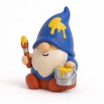 Paint Bucket Gnome Collectible Figurine - Vibrant Blue Hat and Paint-Stained Details - Colorful Desk Accent for Home or Office Decor - Unique Gift for Adults - 3D Printed in Canada