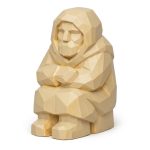 Wood Carved-Like Long Winter Evening Figurine in White Oak Finish - 3D Printed in Canada (White Oak)