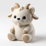 Goat Teddy Bear Cub Collectible Figurine - Unique Desk Decor for Adults – 3D Printed in Canada