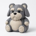 Schnauzer Teddy Bear Cub Collectible Figurine - Unique Desk Decor for Adults – 3D Printed in Canada