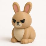Grumpy Bunny Collectible Figurine - Unique Desk Decor for Adults – 3D Printed in Canada