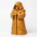 Wood Carved Ancient Watcher Collectible Figurine in Ochre Yellow Finish - 3D Printed in Canada (Ochre Yellow)
