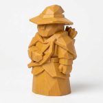 Wood Carved-Like Ranger Collectible Figurine - Unique Desk Decor for Adults – 3D Printed in Canada - 3D Printed in Canada (Ochre Yellow)