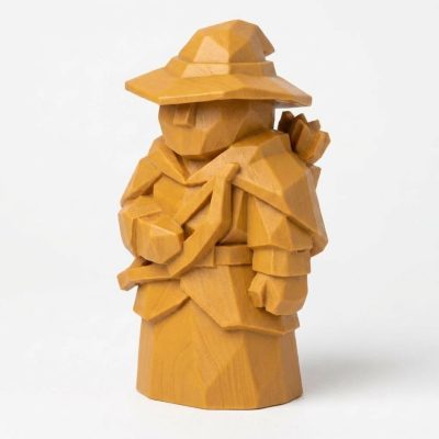 Wood Carved-Like Ranger Collectible Figurine - Unique Desk Decor for Adults – 3D Printed in Canada - 3D Printed in Canada (Ochre Yellow)