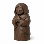 Wood Carved-Like Peaceful Spirit Figurine in Black Walnut Finish - 3D Printed in Canada (Black Walnut)
