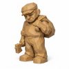 Figurine fin de journée sculptée dans le bois