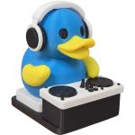DJ Duck Collectible Figurine - Vibrant Blue Music-Themed Desk Decor for Office or Home Display - 3D Printed in Canada