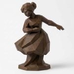 Wood Carved-Like Grace Figurine - Unique Desk Decor for Adults – 3D Printed in Canada - 3D Printed in Canada (Black Walnut)