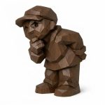 Wood Carved Curious Soul Collectible Figurine in Black Walnut Finish - 3D Printed in Canada (Black Walnut)