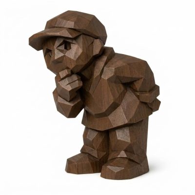 Wood Carved Curious Soul Collectible Figurine in Black Walnut Finish - 3D Printed in Canada (Black Walnut)