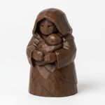 Wood Carved-Like Protective Charm Figurine in Black Walnut Finish - 3D Printed in Canada (Black Walnut)