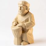 Wood Carved Rhythm Figurine in White Oak Finish - 3D Printed in Canada (White Oak)