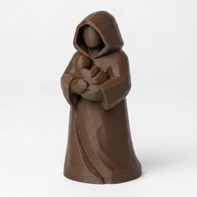 Wood Carved-Like Safe Haven Figurine in Black Walnut Finish - 3D Printed in Canada (Black Walnut)