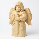 Wood Carved Guardian Spirit Collectible Figurine in White Oak Finish - 3D Printed in Canada (White Oak)