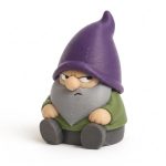 Bearded Gnome Collectible Figurine - Striking Purple Hat and Gray Beard Desk Accent for Unique Home or Office Decor for Fantasy Lovers - 3D Printed in Canada